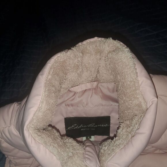 Eddie Bauer Size S Down 650 Fill Women's Pink Full Zip Quilted Insulated VEST - Picture 7 of 12